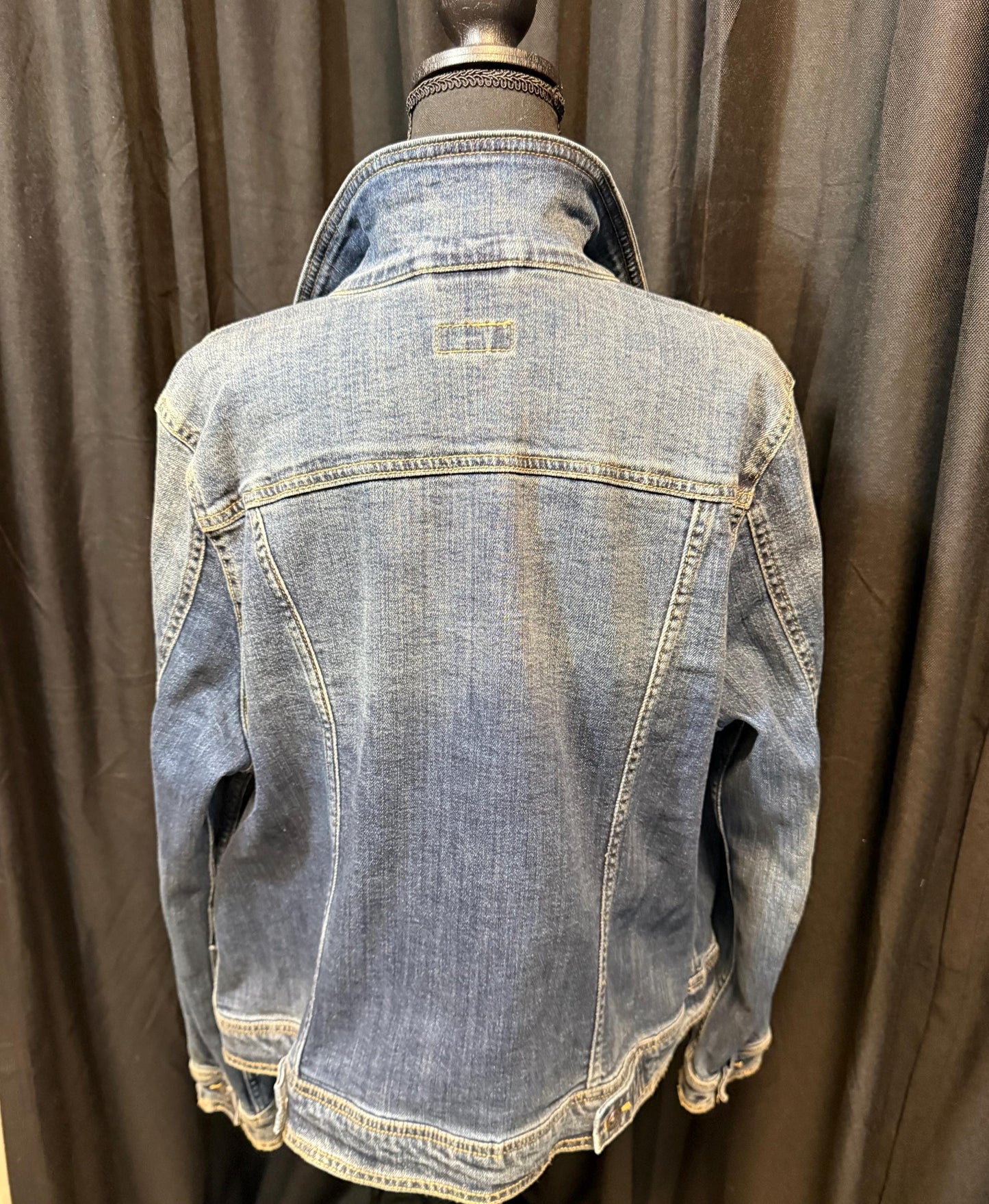 Vintage Denim Jacket XXL MERONA – Dark Wash Women's Stretch Jean Jacket – Forever in Blue Jeans Inspo Closet