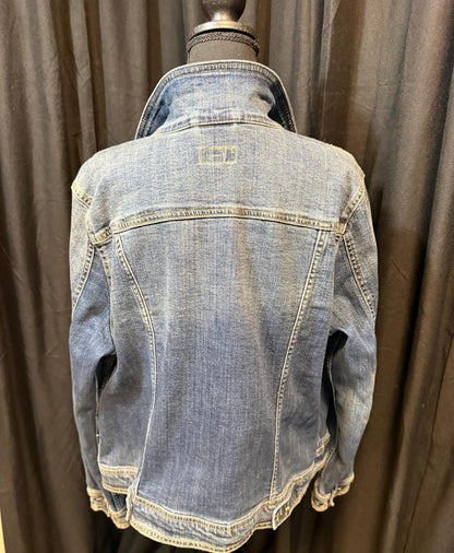 Vintage Denim Jacket XXL MERONA – Dark Wash Women's Stretch Jean Jacket – Forever in Blue Jeans Inspo Closet