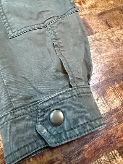 Vintage Olive Military Utility Jacket XS GAP – Belted Naru Collar Field Jacket – Fortunate Son Inspo Closet
