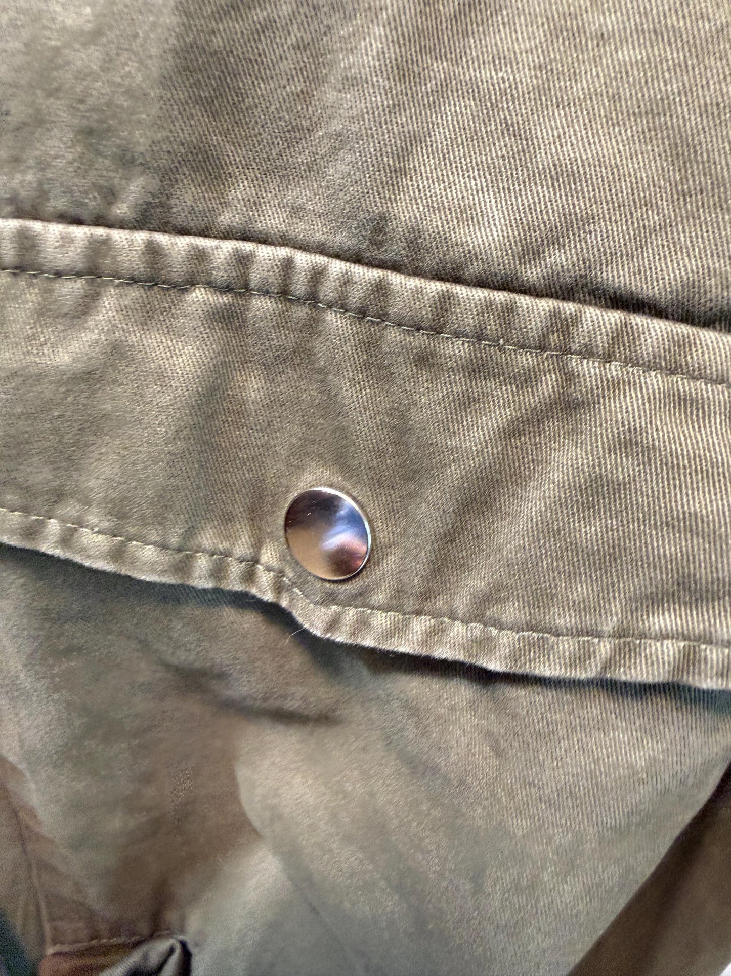 Vintage Olive Military Utility Jacket L WINDSOR – Cropped Drawstring Field Jacket – Fortunate Son Inspo Closet