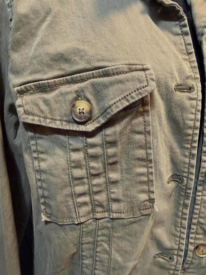 Vintage Olive Military Utility Jacket L KNOX ROSE – Button Front Field Jacket – Fortunate Son Inspo Closet