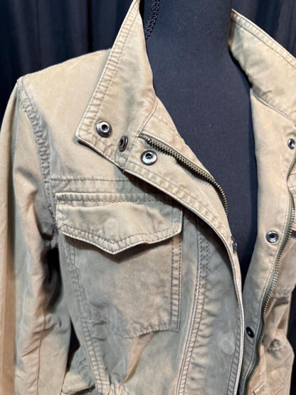 Vintage Olive Military Utility Jacket M BANANA REPUBLIC – Drawstring Waist Field Jacket – Fortunate Son Inspo Closet