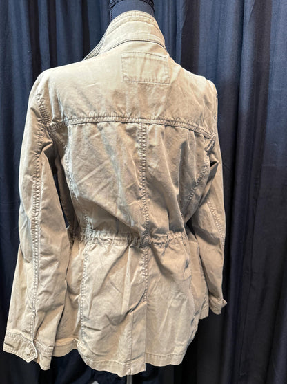 Vintage Olive Military Utility Jacket M BANANA REPUBLIC – Drawstring Waist Field Jacket – Fortunate Son Inspo Closet