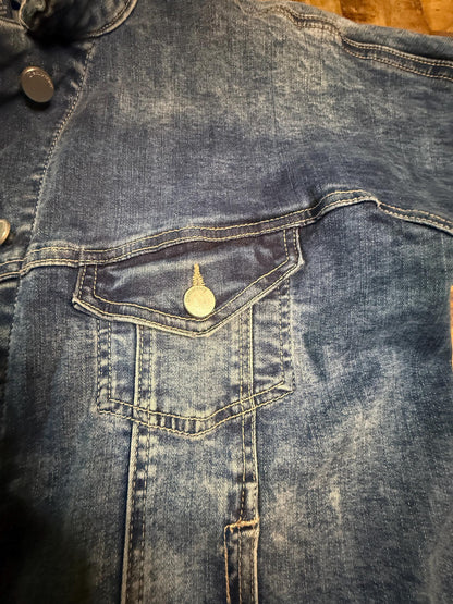 Vintage Denim Jacket M DEMOCRACY – Medium-Dark Wash Women's Jean Jacket – Forever in Blue Jeans Inspo Closet