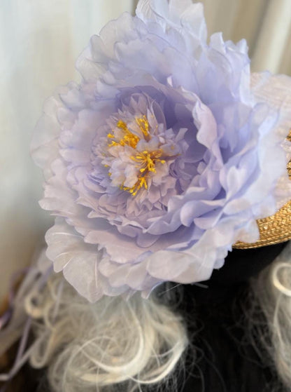 Lady Lavender Floral Top Hat – Lavender Pink Hat, Fairycore Headpiece, Garden Party Hat, Pastel Top Hat, Ren Faire, Cosplay