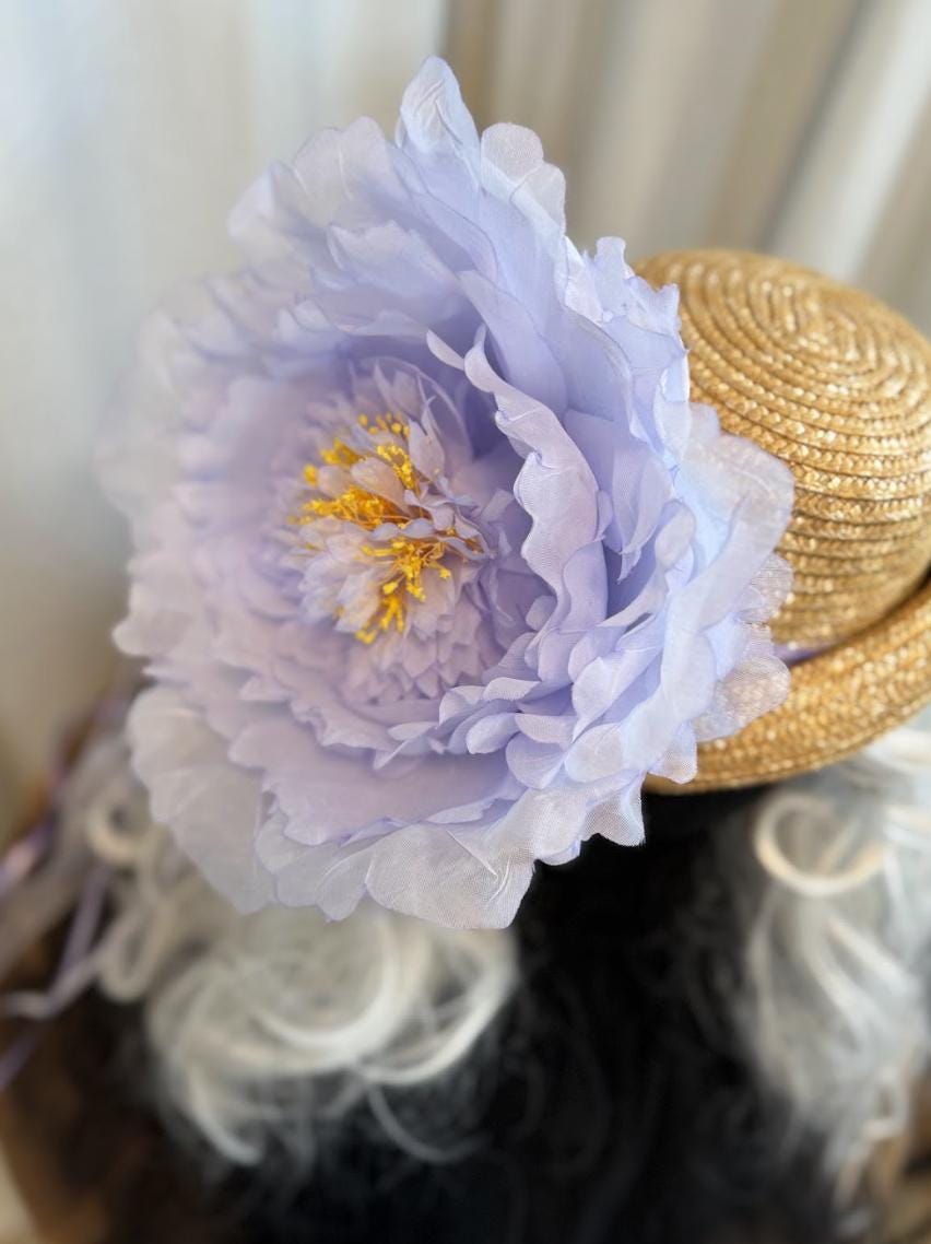 Lady Lavender Floral Top Hat – Lavender Pink Hat, Fairycore Headpiece, Garden Party Hat, Pastel Top Hat, Ren Faire, Cosplay