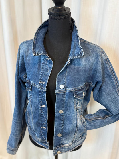 Vintage Denim Jacket M DEMOCRACY – Medium-Dark Wash Women's Jean Jacket – Forever in Blue Jeans Inspo Closet