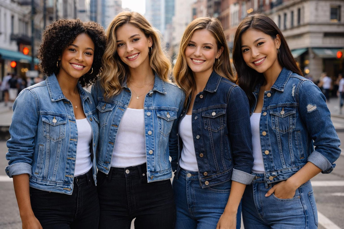 Vintage Denim Jacket L – Belted Women's Jean Jacket Medium Wash – Forever in Blue Jeans Inspo Closet