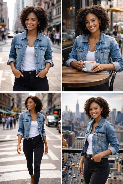 Vintage Denim Jacket S UNIQLO – Dark Wash Women's Jean Jacket – Forever in Blue Jeans Inspo Closet