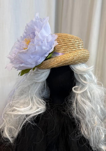 Lady Lavender Floral Top Hat – Lavender Pink Hat, Fairycore Headpiece, Garden Party Hat, Pastel Top Hat, Ren Faire, Cosplay