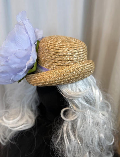 Lady Lavender Floral Top Hat – Lavender Pink Hat, Fairycore Headpiece, Garden Party Hat, Pastel Top Hat, Ren Faire, Cosplay
