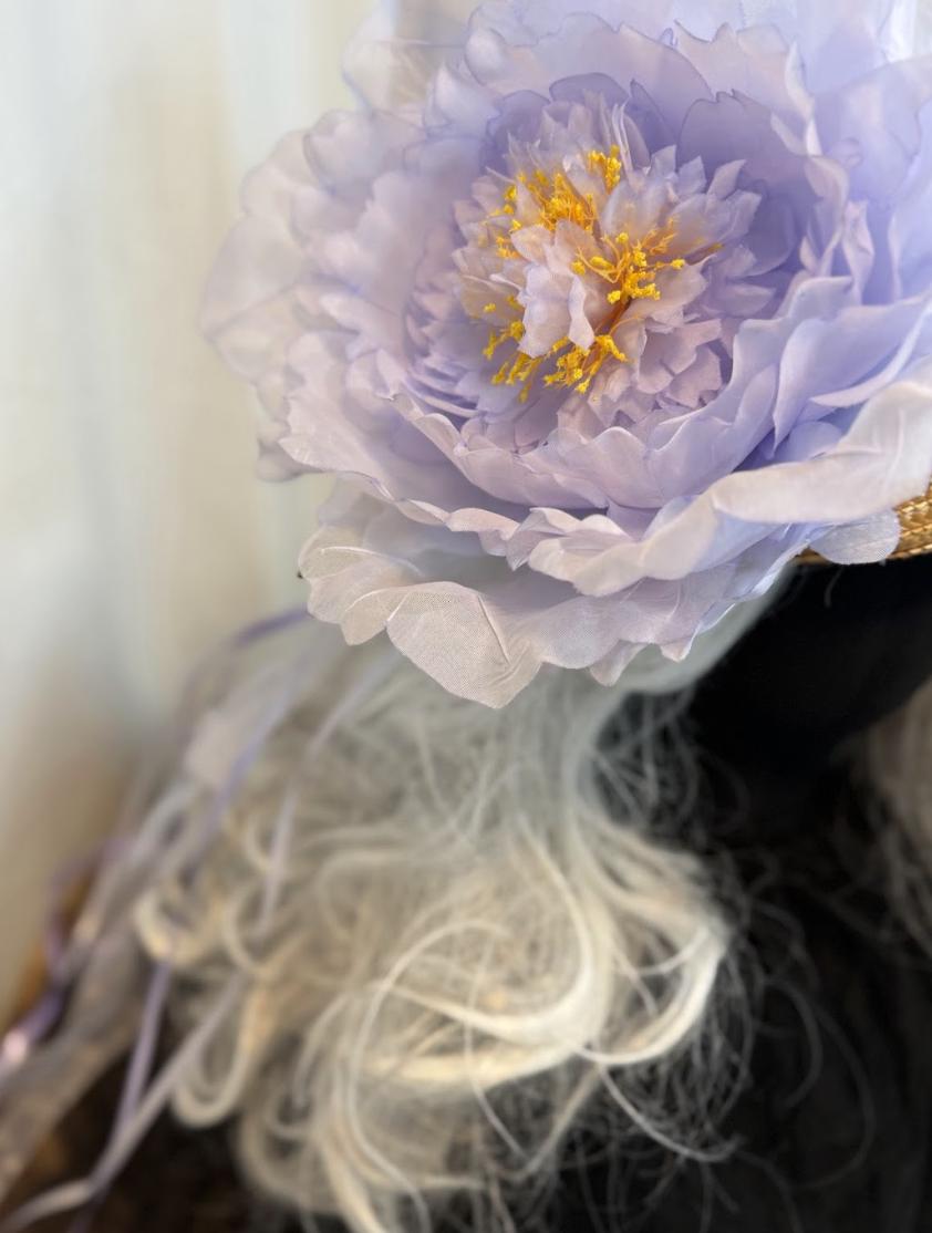 Lady Lavender Floral Top Hat – Lavender Pink Hat, Fairycore Headpiece, Garden Party Hat, Pastel Top Hat, Ren Faire, Cosplay