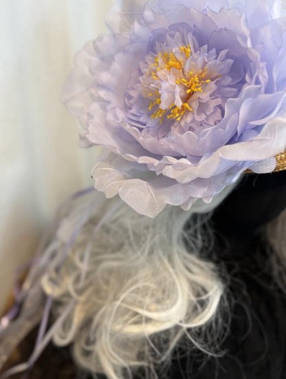 Lady Lavender Floral Top Hat – Lavender Pink Hat, Fairycore Headpiece, Garden Party Hat, Pastel Top Hat, Ren Faire, Cosplay