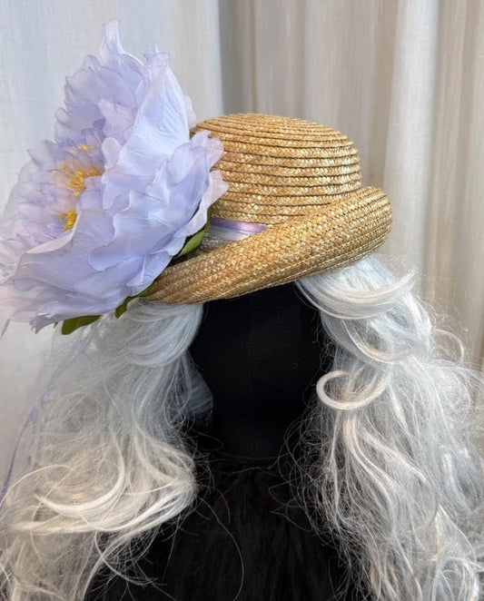 Lady Lavender Floral Top Hat – Lavender Pink Hat, Fairycore Headpiece, Garden Party Hat, Pastel Top Hat, Ren Faire, Cosplay