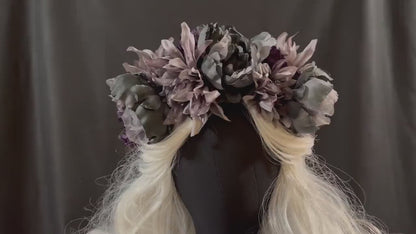 Smoke & Mirrors Floral Garland | Flower Tiara, Flower Crown, Elven Princess Headpiece, Fairy-core, Ren Faire, Special Occasion Photoshoot