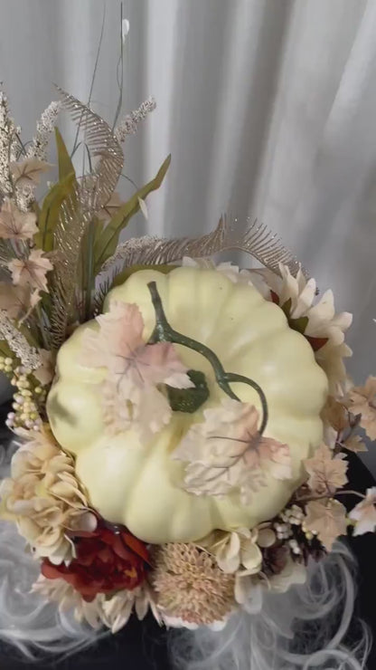 Harvest Moon Queen Fascinator, Pumpkin Crown, Autumn Headdress, Fall Festival Crown, Woodland Queen Headpiece, Ren Faire, Fantasy Photoshoot