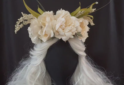 Cream Dream Floral Halo | Flower Tiara, Flower Crown, Elven Princess Headpiece, Fairy-core, Ren Faire, Special Occasion Photoshoot