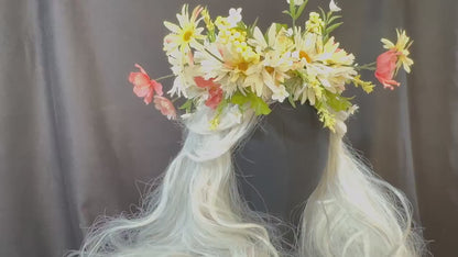 Cat in the Cradle Floral Garland | Flower Tiara, Flower Crown, Elven Princess Headpiece, Fairy-core, Ren Faire, Special Occasion Photoshoot