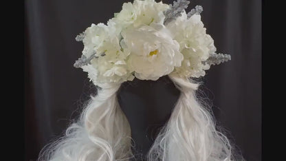 Peri - wink Floral Garland | Flower Tiara, Flower Crown, Elven Princess Headpiece, Fairy-core, Ren Faire, Special Occasion Photoshoot