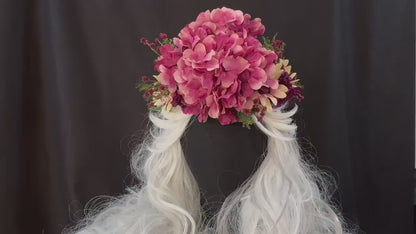 Purple Sky Floral Garland | Flower Tiara, Flower Crown, Elven Princess Headpiece, Fairy-core, Ren Faire, Special Occasion Photoshoot
