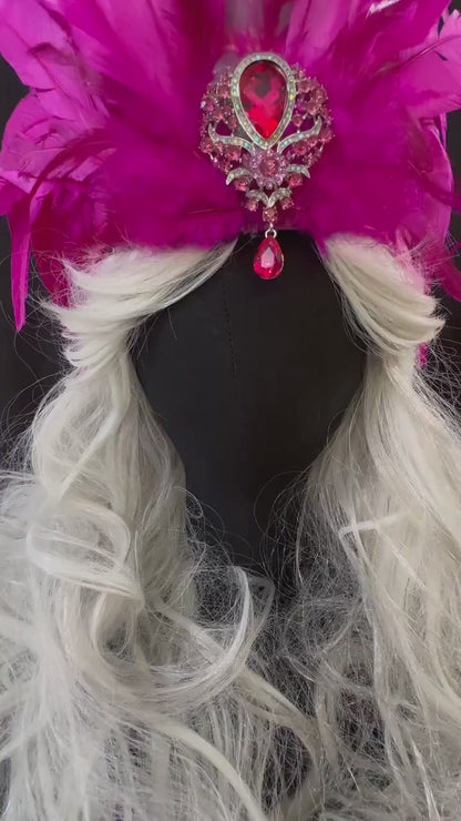 Pink Unicorn Fascinator | Feather Tiara, Feather Crown, Unicorn Princess Headpiece, Fairy-core, Ren Faire, Pride Day, Fantasy Photoshoot