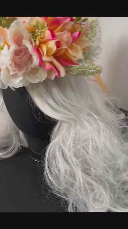 Summer Sizzle Halo Headdress, Flower Crown, Fairy Crown, Festival Headpiece,  Floral Headpiece, Ren Faire Costume, Photoshoot Prop