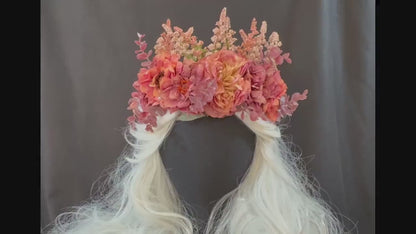 Vintage Rose Floral Garland | Flower Tiara, Flower Crown, Elven Princess Headpiece, Fairy-core, Ren Faire, Special Occasion Photoshoot