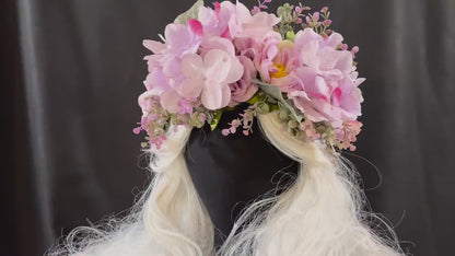 Sunset Sky Floral Garland | Flower Tiara, Flower Crown, Elven Princess Headpiece, Fairy-core, Ren Faire, Special Occasion Photoshoot