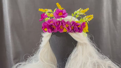 Summer Flower Field Floral Garland | Flower Tiara, Flower Crown, Elven Princess Headpiece, Fairy-core, Ren Faire, Special Photoshoot
