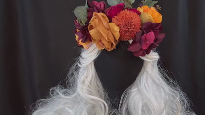 Spiced Floral Garland | Flower Tiara, Flower Crown, Elven Princess Headpiece, Fairy-core, Renaissance Faire, Special Occasion Photoshoot