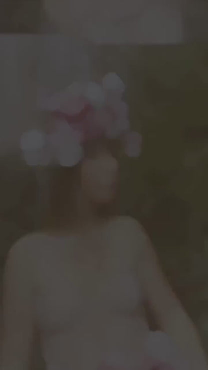 Cream with My Coffee — LUX Garland Duet | Head & Hip Floral Garlands, Flower Crown, Fairy-core, Ren Faire, Special Occasion Photoshoot