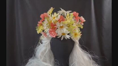 Skip to the Lou Floral Garland | Flower Tiara, Flower Crown, Elven Princess Headpiece, Fairy-core, Ren Faire, Special Occasion Photoshoot